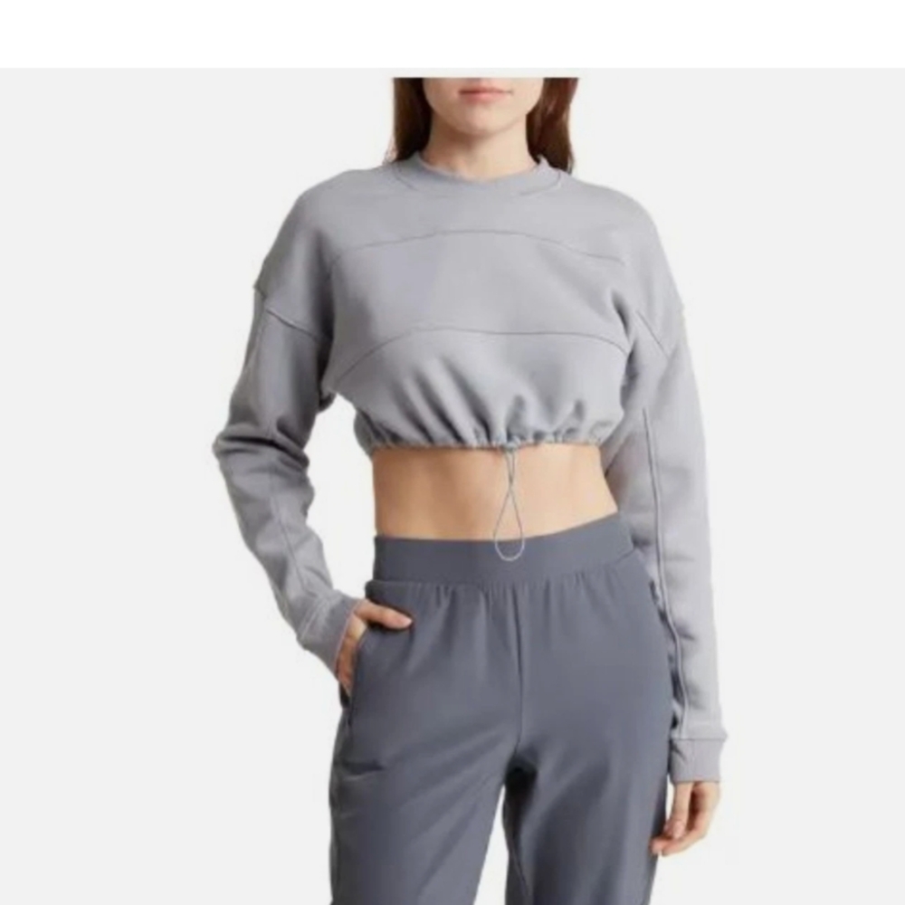 Gray Women's Cropped Sweatshirt